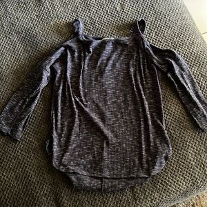 Navy blue off shoulder long sleeve